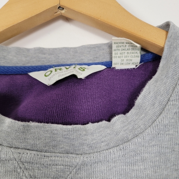 Orvis Gray Vintage Women's Crewneck Sweatshirt Heavy Cotton Boxy XL - Picture 7 of 11